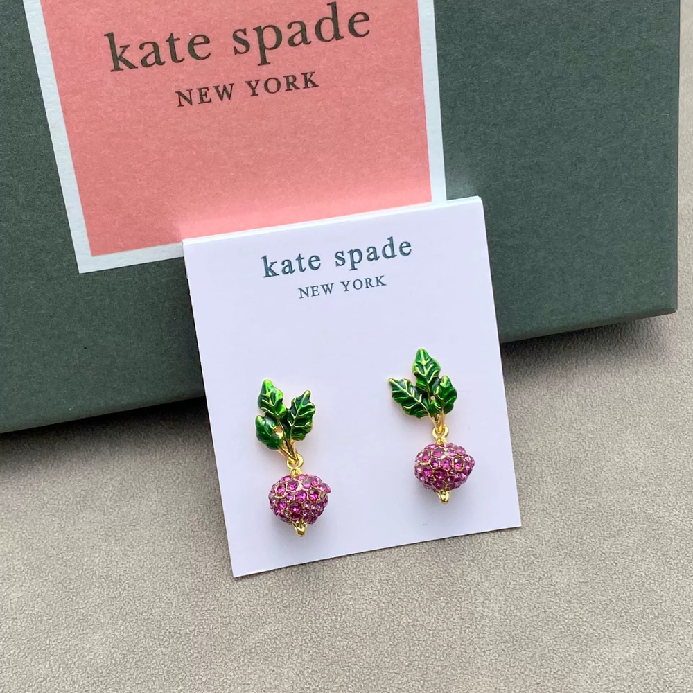 kate spade Gold Plated Zircon Carrot Stud and Silver Needle Enamel Veg Fruit
